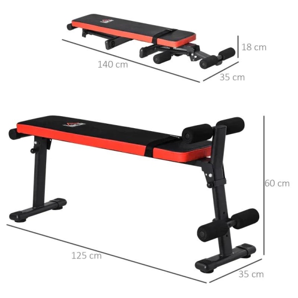 Rootz Sit Up Bench - Sammenfoldelig Sit Up Bench - Vægtbænk - Tr