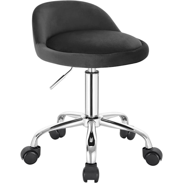 Rootz Velvet Office Pall - Justerbar skrivbordsstol - Vridbar sits - Ergonomisk design - 360-graders rörlighet - Höjd 53cm-65,5cm - Sits 30cm x 30cm