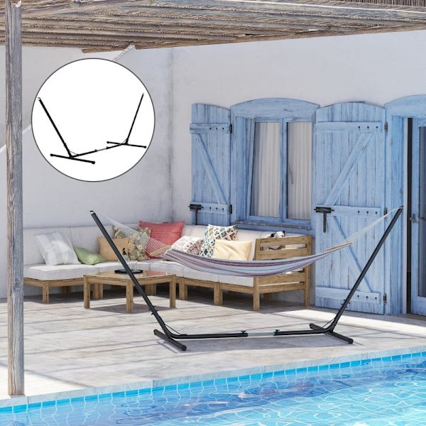 Rootz justerbar hängmatta - Slitstark hängmatta - väderbeständig metallram - inomhus och utomhus - 313-388 cm x 109 cm x 116 cm