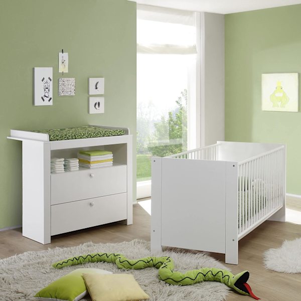 Rootz Baby Cot - Modern Nursery Bed - Comfortable Sleep - Safe Design - White - 78x83x143cm