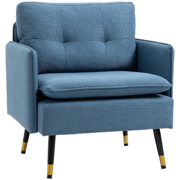Rootz Scandinavian fåtölj - vadderad stol - mysiga sittplatser - hög komfort - 76 cm x 68 cm x 80 cm