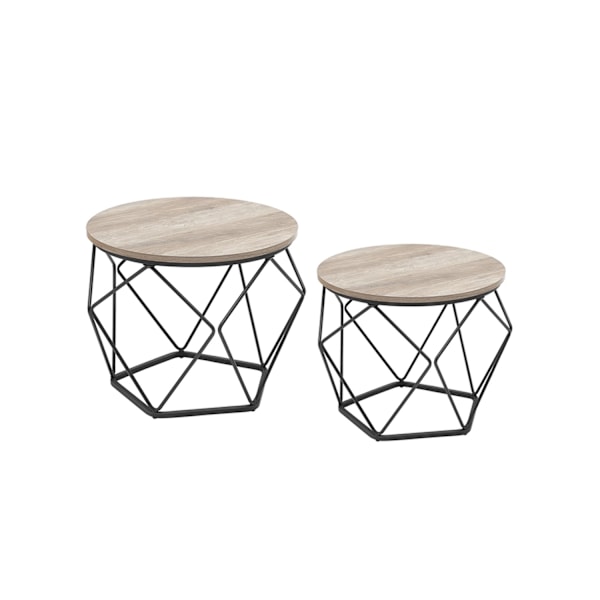 Rootz 2-delt sofabord - Greige Sort - Spånpladestål - Store og små borde - Max 20 kg Kapacitet - 50 cm x 40 cm 40 cm x 36 cm
