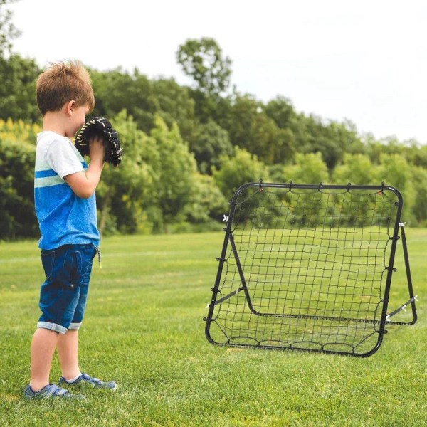 Rootz Rebounder - Football Rebounder - Kickback Goal Rebound Wall Net - Metallrör + PE-tyg - Svart - 96 x 80 x 96 cm
