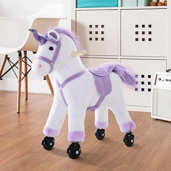 Rootz Kids Walking Horse - Vildthest - Ridehest - Ridning - Unicorn Horse - Lilla - 55 x 23 x 60 cm