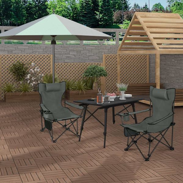 Rootz Camping tuoli - Kokoontaittuva kalastusistuin - Rantatuoli - Lepotuoli - Kannettavat ulkokalusteet - Rentoutumisistuin - Harmaa - 35,7 x 7,7 x 6