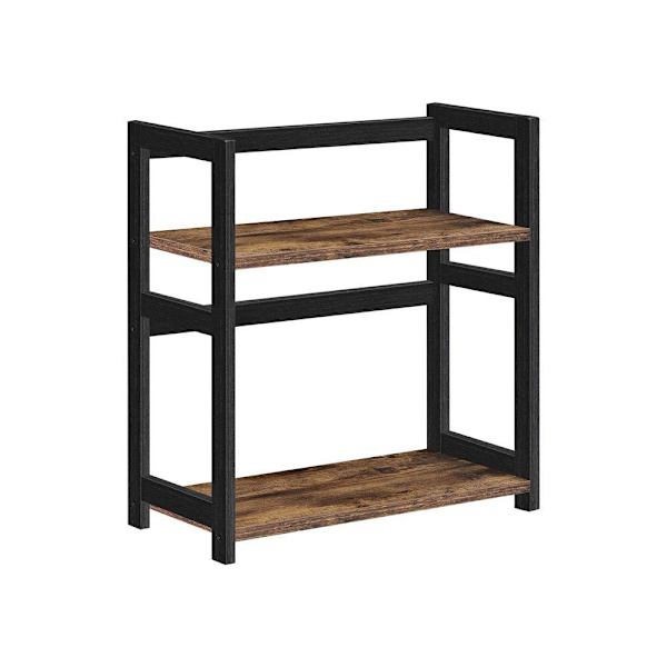 Rootz Spice Rack - Kryddställ Organizer - 2 nivåer Kryddställ - Kryddhylla - Vintage Brun/Svart - 42 x 18 x 43 cm