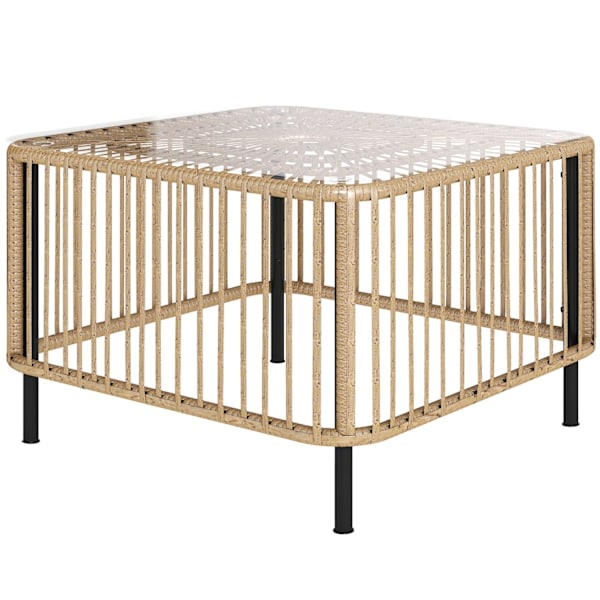 Rootz Poly Rattan -puutarhapöytä - Säänkestävä sivupöytä - Neljännespöytä - Kestävä muotoilu - 65 cm x 65cm x 43cm