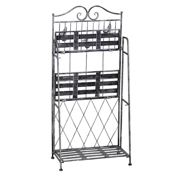 Rootz Plantehylde - Plantestativ - Blomsterhylde - Blomsterstativ - Blomsterstige - Havehylde - Metal - Sølv/Grå - 44Lx25Bx96H cm