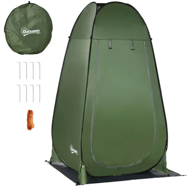 Rootz-suihkuteltta - Ulkopukuhuone - Taitettava - Pop-up-design - Kantolaukku - Polyesteriteräs - Tummanvihreä - 126L x 124W x 189K cm