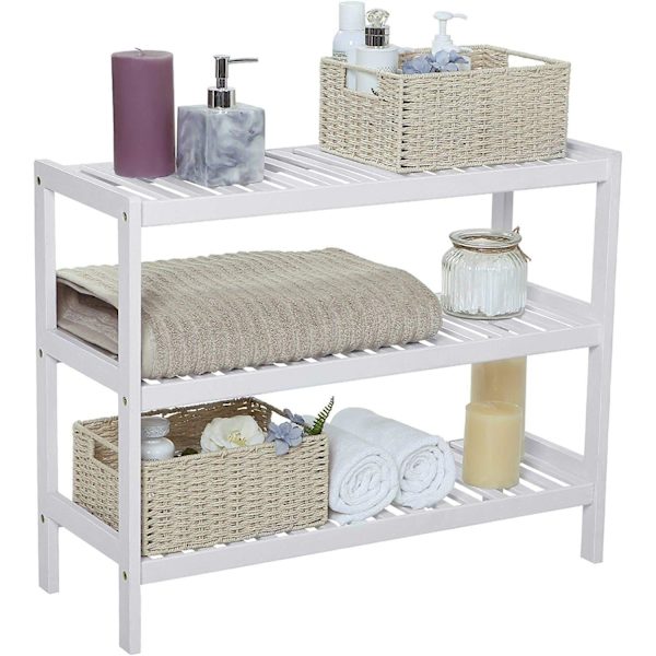 Rootz Bamboo 3-lags skostativ - Baderumsstativ - Opbevaringsstativ - Velegnet til 12 par sko - 70 x 26 x 55 cm