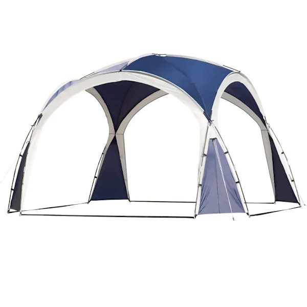 Rootz 6-8 personers kupoltält - Gazebo - Skydd mot sol och duggregn - Polyester - Blå + Grå - 3,5 x 3,5 x 2,22 m