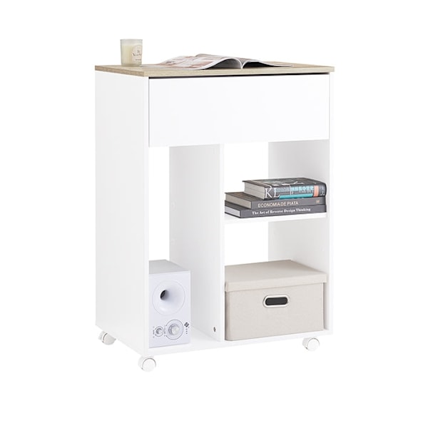 Rootz Rolling Printer Table - Movable Printer Stand - Portable Desk - Holder 65 kg - 63x88x42cm - Let samling