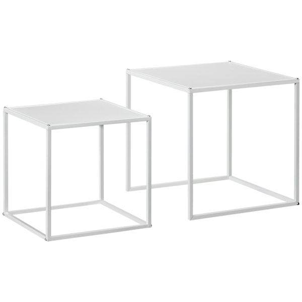 ROTZ SIDABORD SET - Moderna häckbord - Rymdbesparande soffbord - Robust stålram - 40 cm x 40 cm x 40 cm