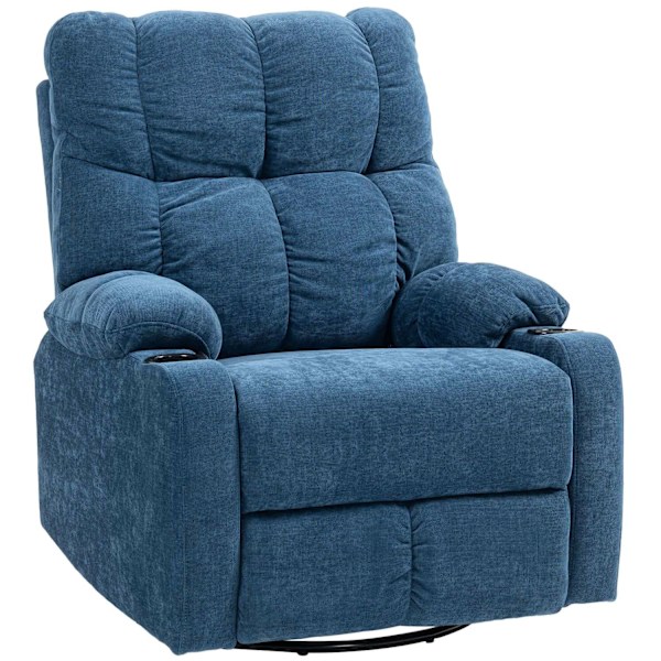 Rootz Relaxation fåtölj - Reclinerstol - Roterbar stol - Helt justerbar komfort - 88x96x108cm, mörkblå