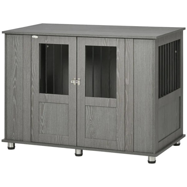 Rootz Dog Crate - 2 dörrar - Inklusive lås - Medium och Large Dogs - Magnetisk dörr - Grå - 116 cm x 60 cm x 87 cm