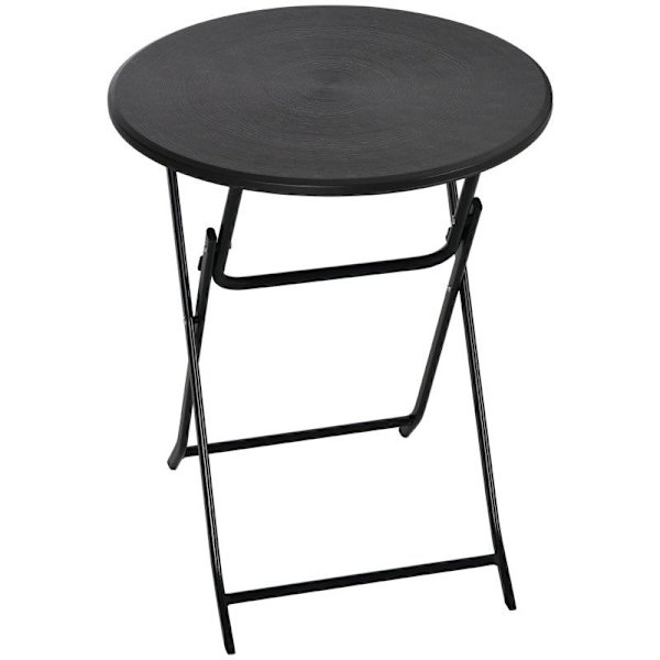 Rootz Havebord - Rundt - Sammenklappeligt - Til 2 personer - Trælook - Stål + Plast - Mørkegrå - 60 x 60 x 73 cm