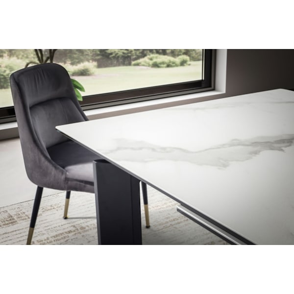 Rootz Modern Stort spisebord - Rektangulært marmorlook - Udtrækkeligt bord - Plads til 10 - 180-240 cm x 95 cm x 77 cm