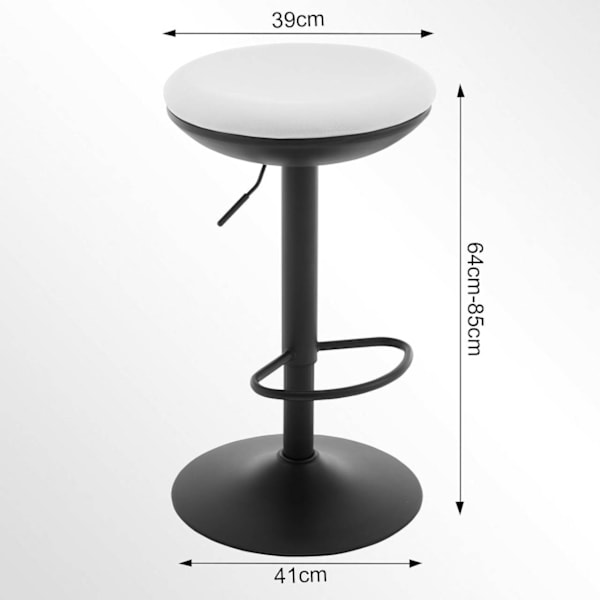 Rootz kääntyvä baarijakkara - Työpöytäjakkara - Keittiöjakkara - Hengittävä elastinen verkko - Erittäin tiheä vaahto - Korkeussäädettävä 41 cm x (64-8