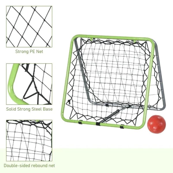 Rootz Rebounder Net - Justerbart Rebounder Net - Træningsmålsæt - Rebound Wall Net - Grøn/Sort - 75 x 75 x 64 cm