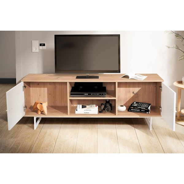 Rootz Lowboard 150 cm TV-skab - Underholdningsenhed - Mediekonsol - Moderne design - Rummelig opbevaring - Kontrasterende farver - 150 cm x 55 cm x 40