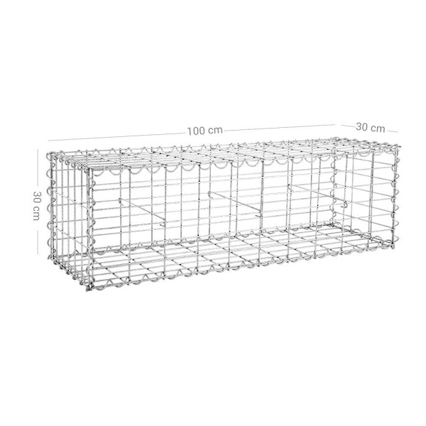 Rootz Gabion - Gabion Wall - Gabion Basket - Gabion Fence - Gabion Stone - Gabion Bänk - Gabion Mesh - Gabion Wall Kostnad - Grå/silver - 100 x 30 x 3