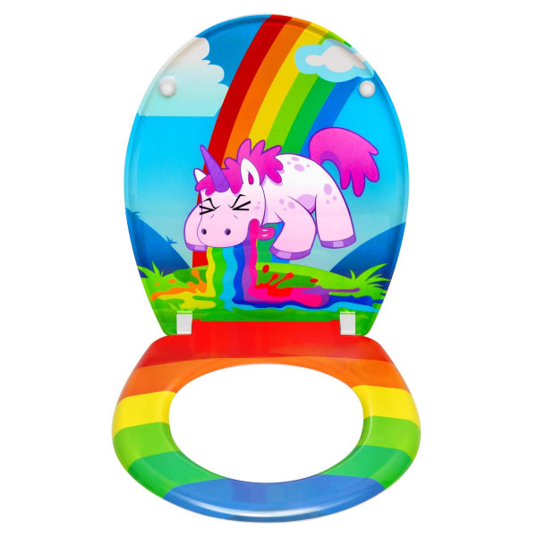Rootz Toalettlock - Toalettöverdrag - Toalettstängare - Badrumsstängare - Kommodtätning - Unicorn Design - 20,0 x 16,1 x 2,8 tum