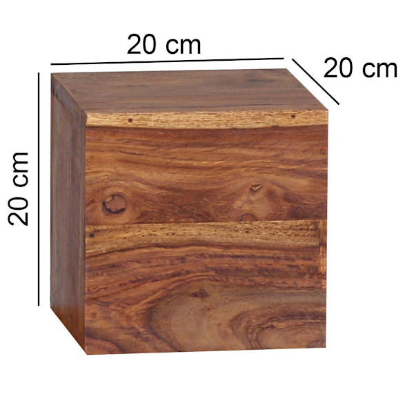 Rootz-seinähyllyt - 4 kpl setti - lohkot - 25/20 cm - ruskea - massiivipuu - - koristelu