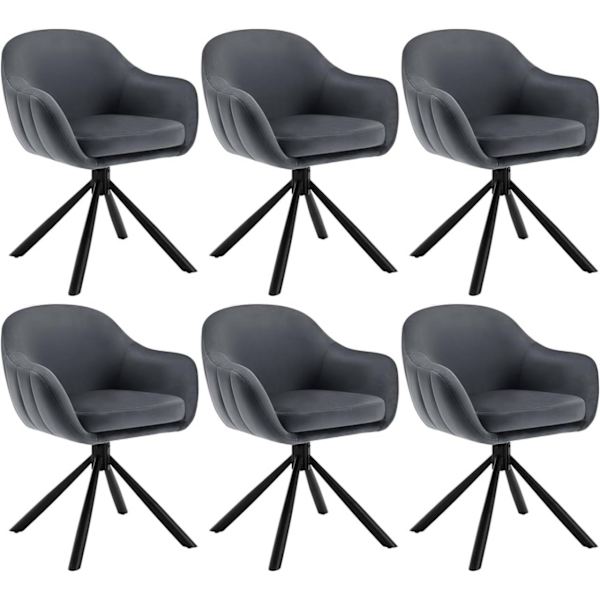 Rootz drejelig spisestuestol - Fløjlslænestol - Rullefri mekanisme - Robuste metalben - Ergonomisk design - 57cm x 79cm x 62cm