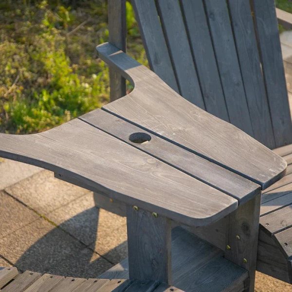 Rootz Adirondack stolesæt - Havestolebord - Havestol - Havemøbler - Træ - Grå - 178 x 87 x 92 cm