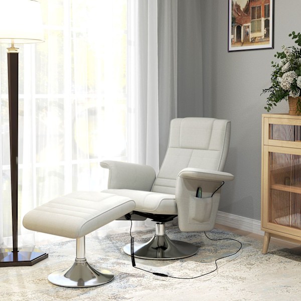 Rootz -massagestol med afføring - hvilestol - afslapningsstol - 8 -punkts vibration - 78 cm x 95 cm x 88 cm