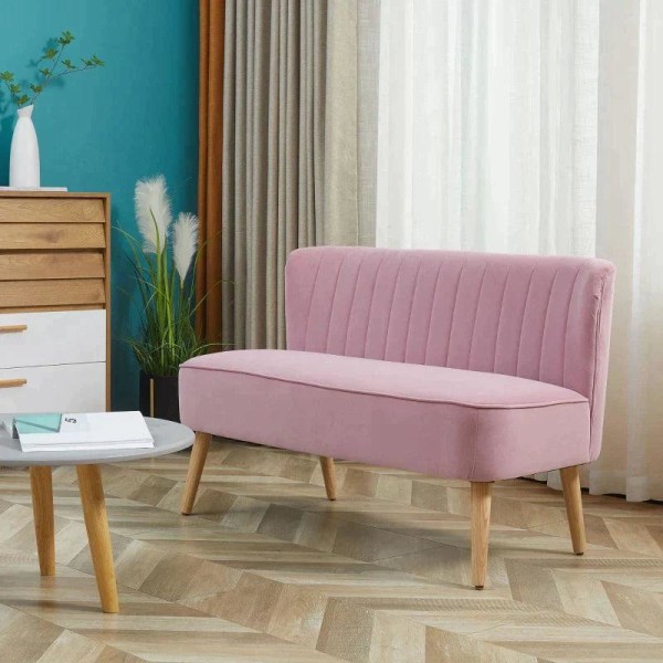 Rootz Sofa - 2-personers stofsofa - Sofasæde - Lounge Sofa - Pink - 117 X 56,5 X 77 Cm