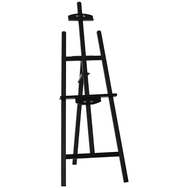 Rootz Staffeli - Staffeli Siddende Og Stående Staffeli - Foldbart Studio Staffeli - 90° Justerbar Med Holder Til Kunstmaleri - Fyrretræ - Sort - 51,5