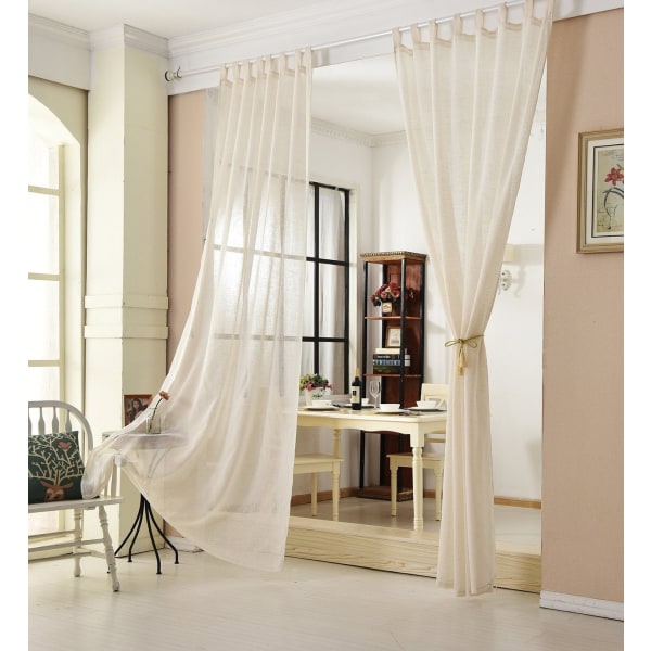Rootz Transparent Gardiner - Draperier - Fönsterbeklädnader - Fönsterbeklädnader - Sheers - Paneler med linnelook - Rumsaccenter - Kräm - 140x225cm