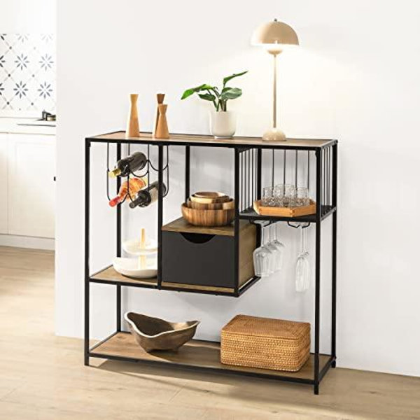 Rootz Industrial Style Køkken Spisestue Opbevaring Hylde Skænk Sidebord End Bord Vinreol