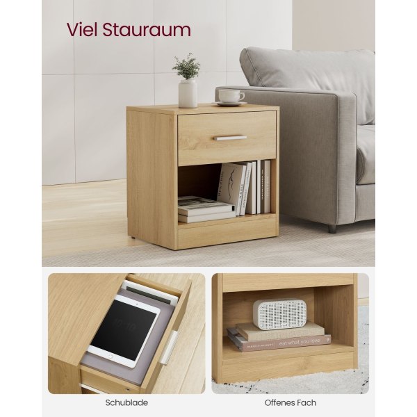 Rootz spånplade sidebord - Endebord - Natbord - Strågul - Letvægts - Robust - Nem montering - 28cm x 39cm x 41cm