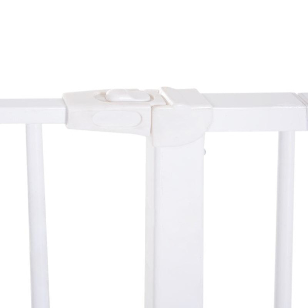 Rootz Pet Safety Gate - Dörrport - Trappport - Hundspärrport - Skyddsdörr - Metall - Vit - 76-107 x 76 cm