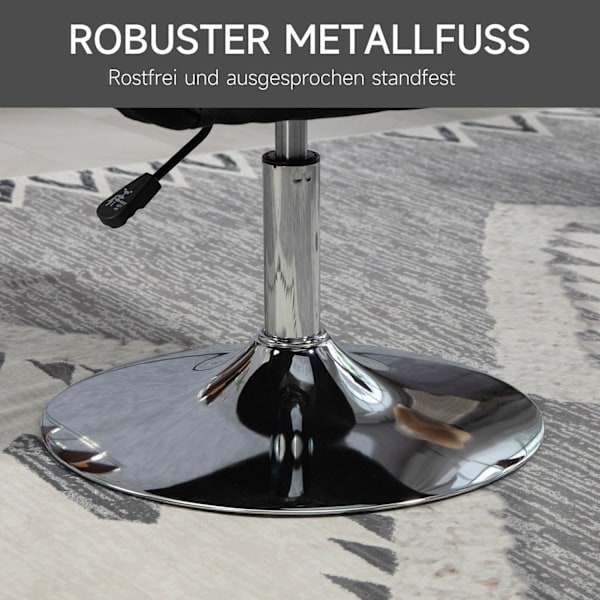 Rootz Swivel Office Stol - Højdejusterbar - Roterende lænestol - Maksimal komfort - 60 cm x 60 cm x 79-91 cm - Sort
