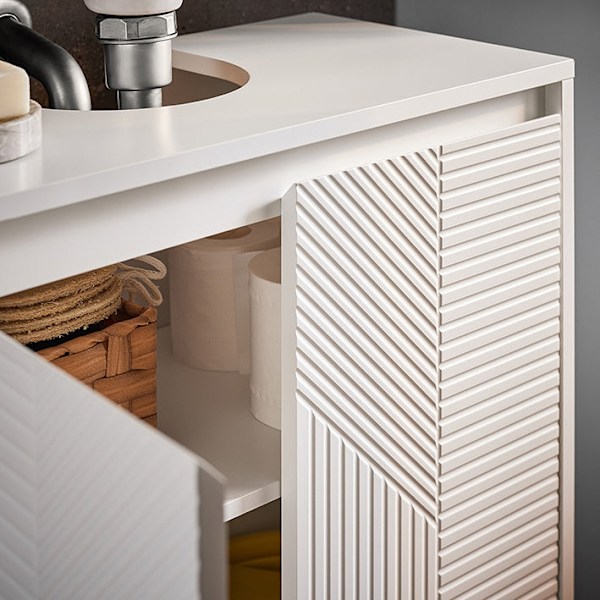 Rootz MDF Base Cabinet - Badeværelsesopbevaringsenhed - Justerbare hylder Arrangør - Rumbesparende design - 60x61x30cm
