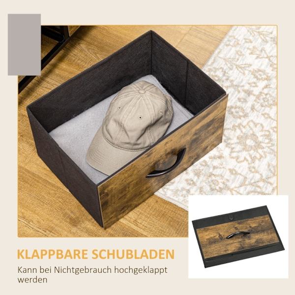 Rootz kommode - Industrielt opbevaringsskab - Kommode - Skænk - 6 skuffer - 2 hylder - Stålramme - MDF-paneler - 84 cm x 30 cm x 92 cm