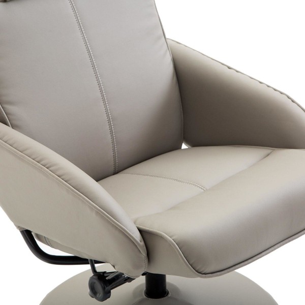 Rootz Relax fåtölj - Ergonomisk - Fotstöd - Konstläder - 78 x 71 x 101 cm - Grå