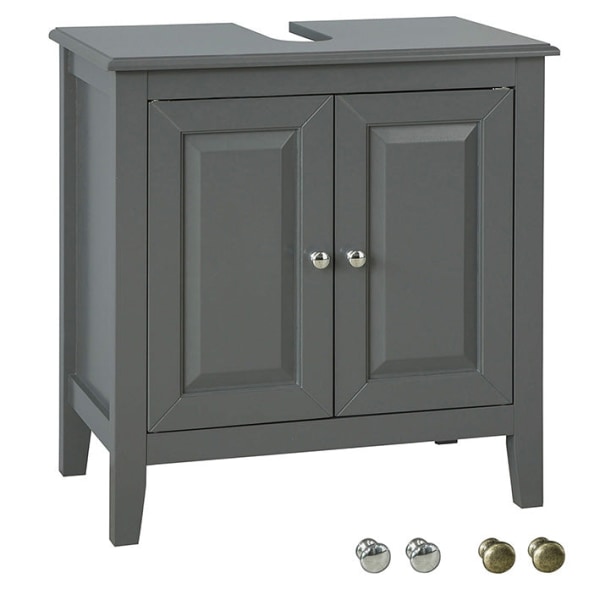 Rootz Vask Underskab - Badeværelsesopbevaring - Vaskeskab - MDF-konstruktion - Rummelig med 2 døre og 2 hylder - Alsidigt design - 60 cm x 62 cm x 30