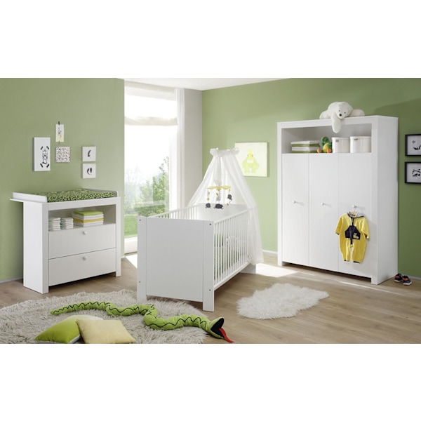 Rootz Baby Nursery 3 Storage Set - Infant Room - Spacious Storage - Modern Design - Elegant White