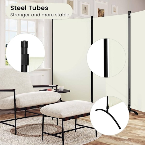 Rootz Privacy Screen Rumsavdelare - Utomhusskärm - Sekretesspartition - Väderbeständigt material - 255cm x 181cm - Mörkgrå & Cream