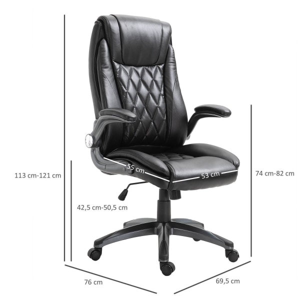 Rootz Executive Chair - Sort - Skum, Plast, Mdf - 27,36 cm x 29,