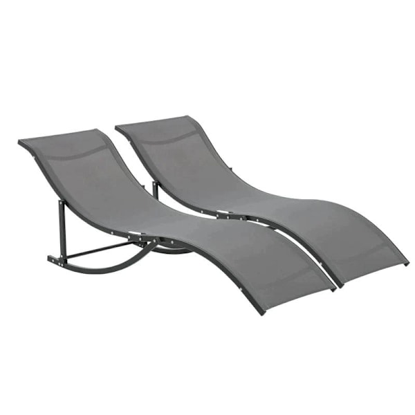 Rootz liggestole - liggestole - havestole - stofstole - mørkegrå - 165 x 61 x 63 cm