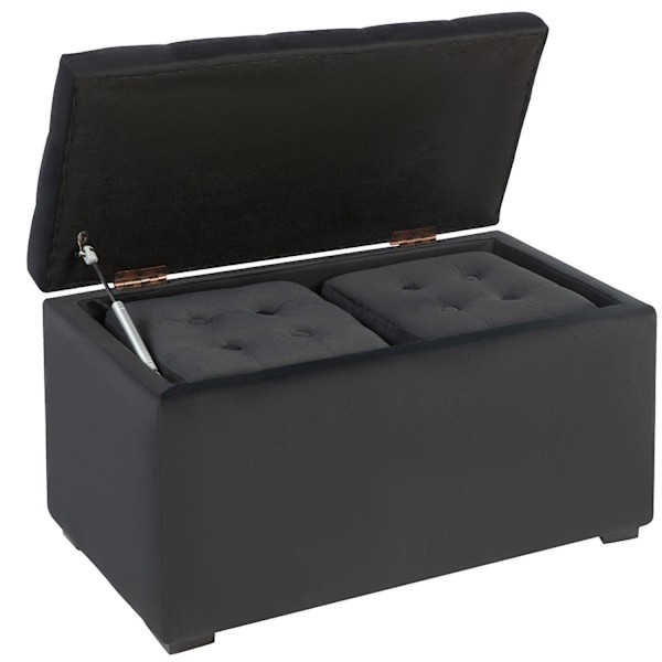 Rootz 3 -bituppsättning förvaringsbänk - Seat Chest - Umpolsted Stools - Space Saver - 75x40x42cm - Grå