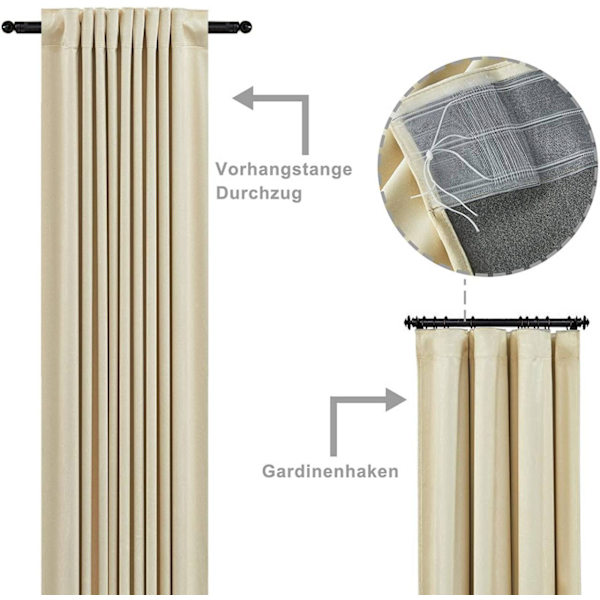 Rootz Luxury Velvet Mörkläggningsgardiner - Draperier - Fönsterbeklädnader - Högkvalitativ isolering - Optimal ljusblockering - Enkel installation - 1