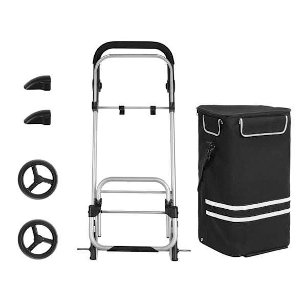 Rootz Shopping Trolley - Skuldertaske - Multifunktionel vogn - Aluminiumsramme - Isoleret rum - 44cm x 100cm x 27cm