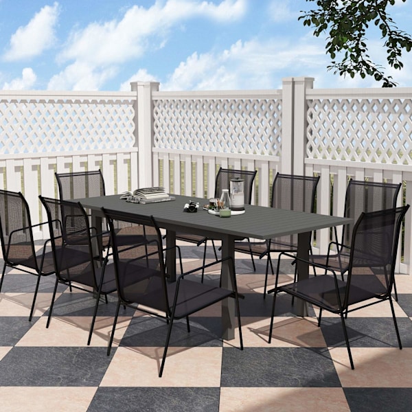 Rootz Garden Table - Utomhusbord - Utdragbart bord - Väderbeständig design - 160/220L x 90W x 73H cm