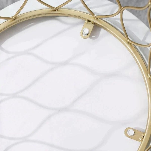 Rootz Terrassebord - Havebord - Sidebord - Sofabord - Marmor & Guldeffekt - Stål - Guld/Hvid - 41 x 46cm & 35 x 38,5cm